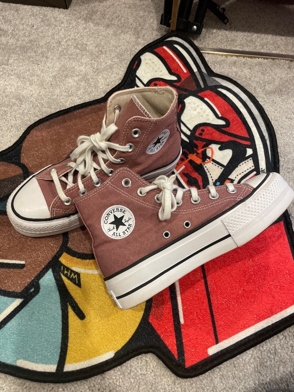 Blush/rose pink platform “Chucks” Converse Sz: W6 (23cm)